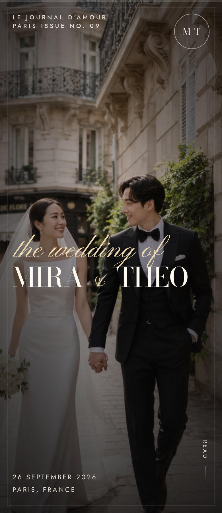 Amour wedding invite template preview