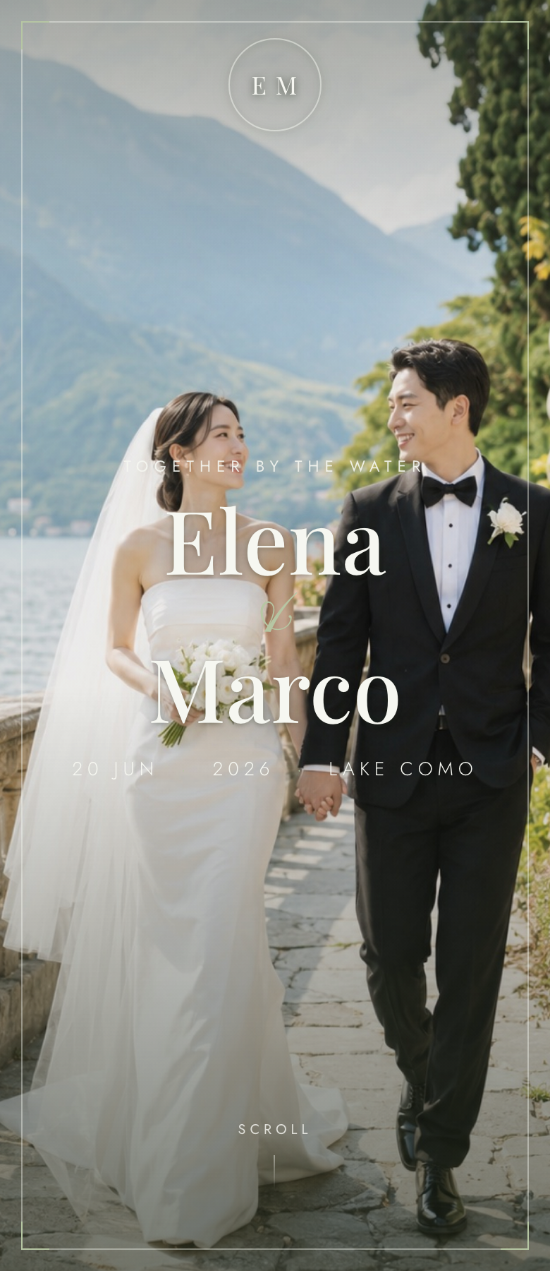 Lakeside wedding invite template preview